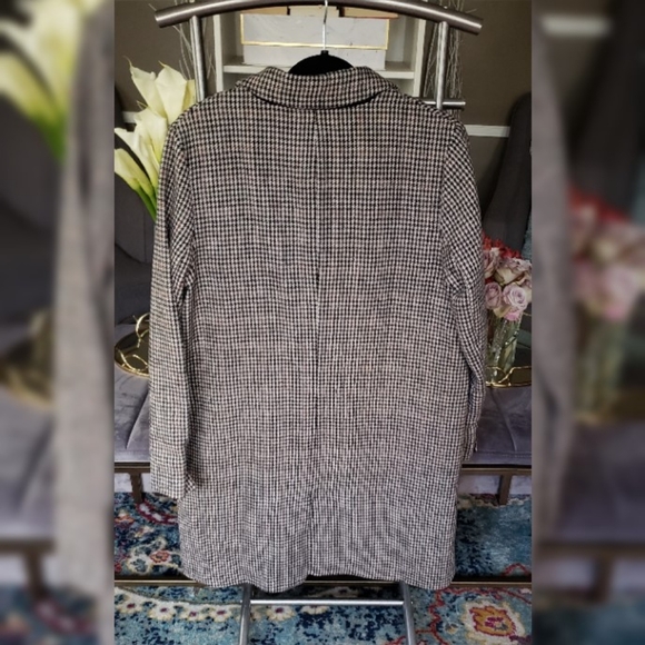 Brown Houndstooth Coat Size 12 - Picture 2 of 2